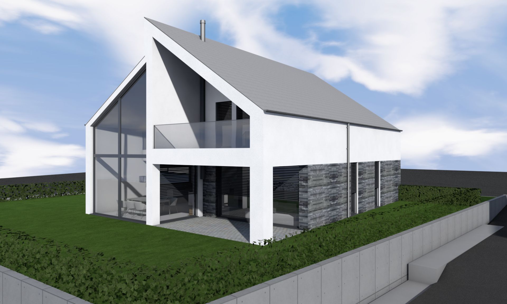 Neubau modernes Einfamilienhaus mit Satteldach in Deuna, Architekt Michael Flagmeyer