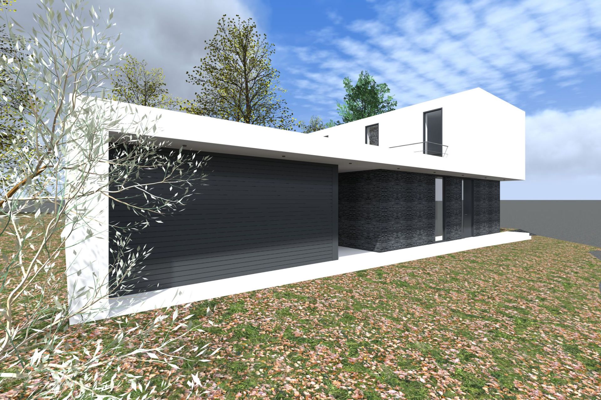 Neubau modernes Einfamilienhaus kubischer Baustil Nordhausen, Architekt Michael Flagmeyer