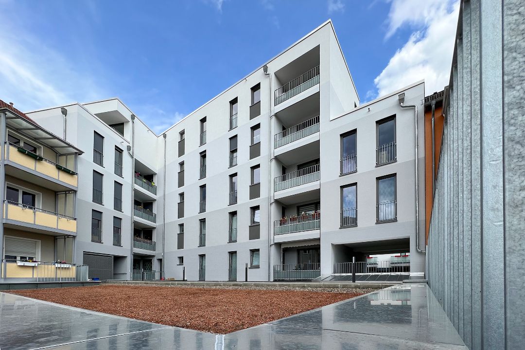 Mehrfamilienhaus mit begrünter Fassade WBGREEN ONE WBG Südharz Nordhausen, Architekt Michael Flagmeyer